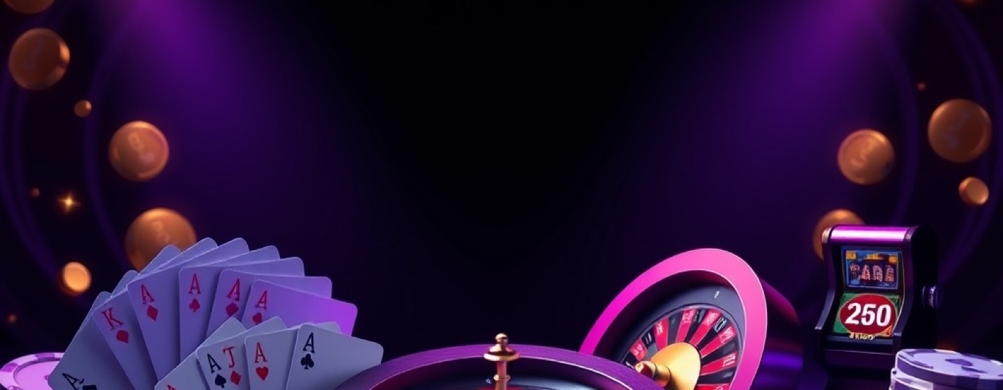 Diwa Play app directory hero with glossy casino chips, playing cards and gold coins